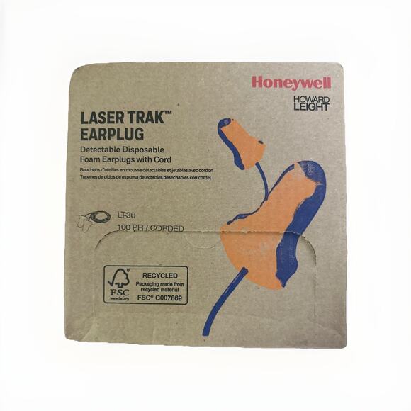 NEW Honeywell Laser Trak Ear Plugs (Corded) LT-30, NRR-33, 100 Pairs - Picture 1 of 3